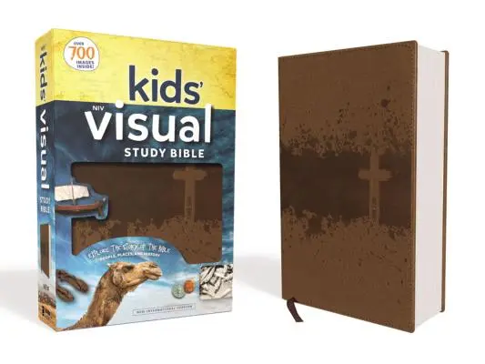 Niv, Detská vizuálna študijná Biblia, kožená mäkká, bronzová, plnofarebný interiér: Preskúmajte príbeh Biblie - ľudia, miesta a história - Niv, Kids' Visual Study Bible, Leathersoft, Bronze, Full Color Interior: Explore the Story of the Bible---People, Places, and History