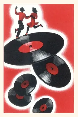 Vintage Journal Pár tancujúci na vinylových platniach - Vintage Journal Couple Dancing on Vinyl Records