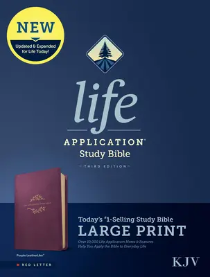 KJV Life Application Study Bible, tretie vydanie, veľká tlač (červené písmená, kožená, fialová) - KJV Life Application Study Bible, Third Edition, Large Print (Red Letter, Leatherlike, Purple)