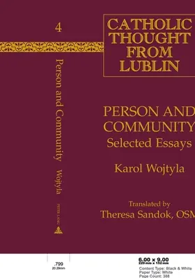 Človek a spoločenstvo: Vybrané eseje - Person and Community: Selected Essays