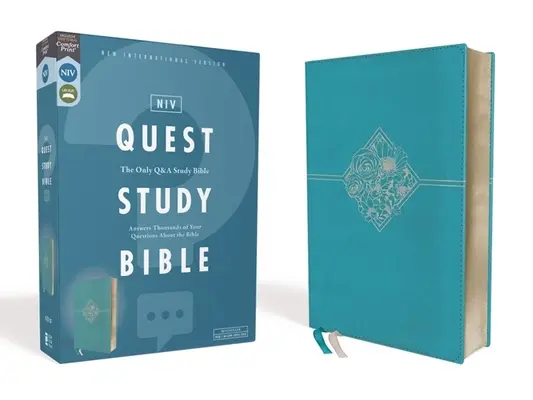 Niv, Quest Study Bible, Leathersoft, Blue, Comfort Print: Niv, Quest Study Bible, Leathersoft, Blue, Comfort Print: Jediná študijná Biblia Q and A - Niv, Quest Study Bible, Leathersoft, Blue, Comfort Print: The Only Q and A Study Bible