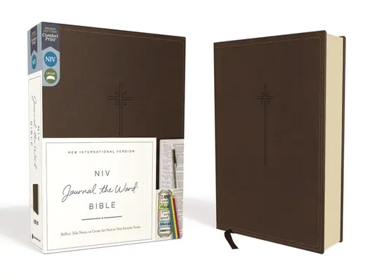 NIV, Journal the Word Bible, Imitation Leather, Brown, Red Letter Edition, Comfort Print (Biblia NIV, Denník slova, imitácia kože, hnedá, edícia s červeným písmom, pohodlná tlač): Nivy, čierna farba, čierna farba, čierna farba, čierna farba, čierna farba, čierna farba, čierna farba, čierna farba, či - NIV, Journal the Word Bible, Imitation Leather, Brown, Red Letter Edition, Comfort Print: Reflect, Take Notes, or Create Art Next to Your Favorite Ver