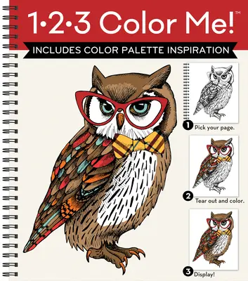 1-2-3 Vyfarbi ma! (Kniha na vyfarbovanie pre dospelých s rôznymi obrázkami - soví obal) - 1-2-3 Color Me! (Adult Coloring Book with a Variety of Images - Owl Cover)