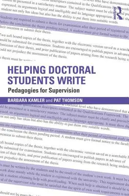 Pomoc doktorandom pri písaní: Pedagogika pre supervíziu - Helping Doctoral Students Write: Pedagogies for supervision