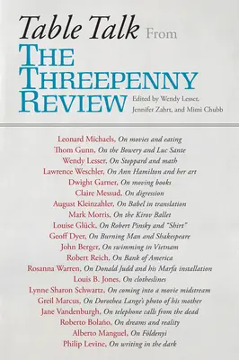 Rozhovory pri stole: Z Threepenny Review - Table Talk: From the Threepenny Review
