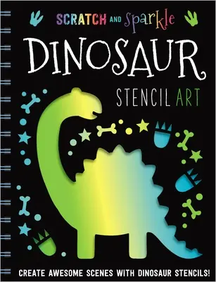 Škrabka a trblietavá šablóna Dinosaury - Scratch and Sparkle Dinosaur Stencil Art
