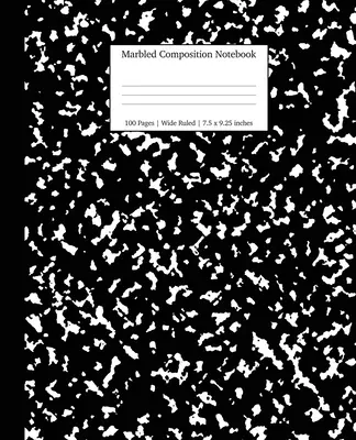 Mramorovaný kompozičný zošit: Čierny mramorový zošit na širokom papieri s riadkami - Marbled Composition Notebook: Black Marble Wide Ruled Paper Subject Book