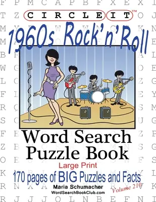 Zakrúžkujte, Rock'n'roll 60. rokov, Hľadanie slov, Puzzle Book - Circle It, 1960's Rock'n'Roll, Word Search, Puzzle Book