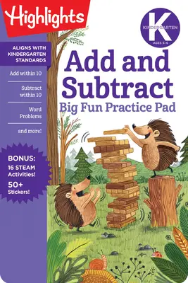 Materská škola Sčítanie a odčítanie Veľká zábavná podložka na precvičovanie - Kindergarten Add and Subtract Big Fun Practice Pad
