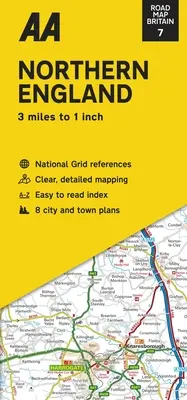 Cestovná mapa Británie: Severné Anglicko - Road Map Britain: Northern England