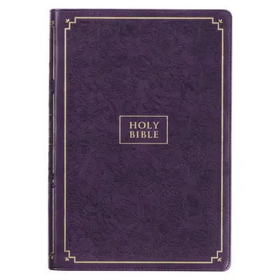 Svätá Biblia KJV, obria tlač, plná veľkosť, vydanie z umelej kože s červenými písmenami - index na palec a značka na stuhu, verzia kráľa Jakuba, fialový kvet - KJV Holy Bible, Giant Print Full-Size Faux Leather Red Letter Edition - Thumb Index & Ribbon Marker, King James Version, Purple Floral