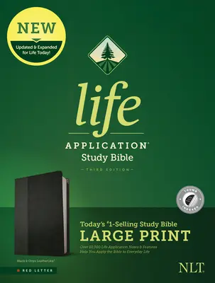 NLT Life Application Study Bible, Third Edition, Large Print (Leatherlike, Black/Onyx, Indexed)