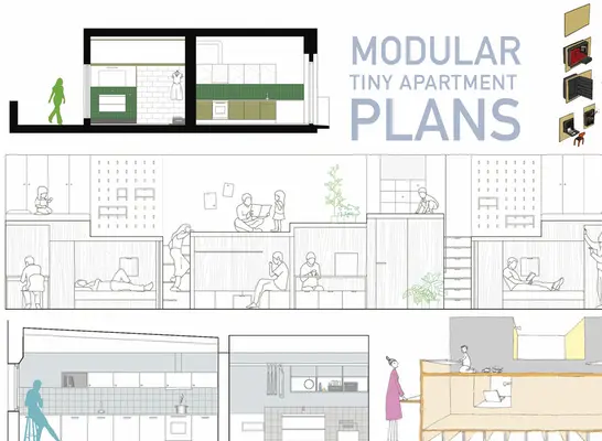 Modulárne plány malého bytu - Modular Tiny Apartment Plans