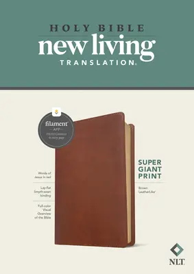 NLT Super Giant Print Bible, Filament Enabled Edition (červené písmeno, Leatherlike, hnedá) - NLT Super Giant Print Bible, Filament Enabled Edition (Red Letter, Leatherlike, Brown)