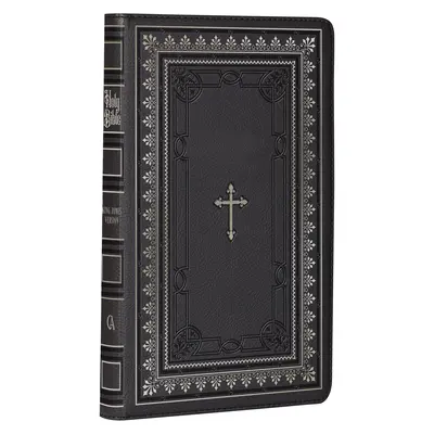 Biblia KJV Svätá Biblia štandardnej veľkosti z umelej kože s červeným písmom - index na palec a značka na stuhu, verzia Kráľa Jakuba, čierna/zlatý kríž - KJV Holy Bible Standard Size Faux Leather Red Letter Edition - Thumb Index & Ribbon Marker, King James Version, Black/Gold Cross