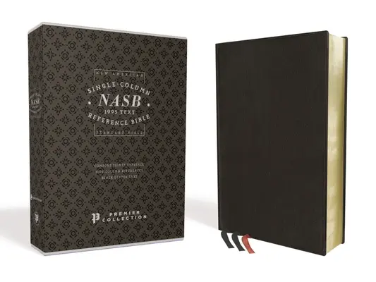 Nasb, jednoslúpcová referenčná Biblia, prémiová koža, kozia koža, čierna, Premier Collection, 1995 Text, Comfort Print - Nasb, Single-Column Reference Bible, Premium Leather, Goatskin, Black, Premier Collection, 1995 Text, Comfort Print
