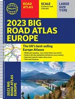 2023 Philipov veľký cestný atlas Európy - (A3 špirálová väzba) - 2023 Philip's Big Road Atlas Europe - (A3 Spiral binding)