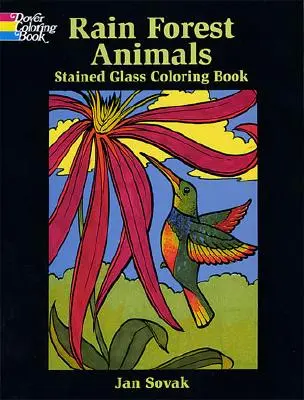 Omaľovánky dažďového pralesa s divokými zvieratami - Rain Forest Wildlife Stained Glass Coloring Book