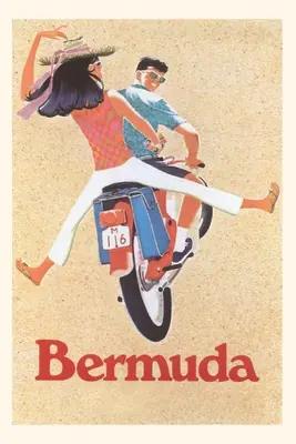 Vintage Journal Pár na bicykli na Bermudách Cestovný plagát - Vintage Journal Couple on Bike in Bermuda Travel Poster