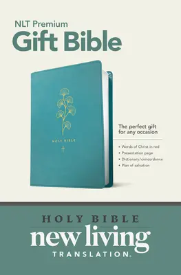 Prémiová darčeková Biblia NLT (červené písmo, kožená väzba, teal) - Premium Gift Bible NLT (Red Letter, Leatherlike, Teal)