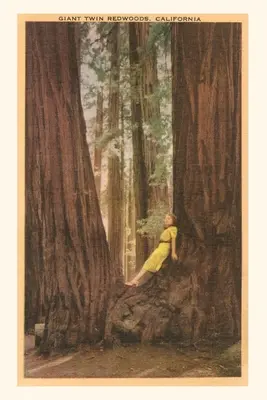 Vintage Journal Dievča v zákutí dvoch sekvojovcov - The Vintage Journal Girl in Nook of Twin Redwood Trees