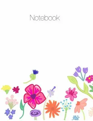 Zošit, veľký, 8,5 x 11, linajkový + mriežkové poznámky, kvetinový motív obálky - Notebook, Large, 8.5 X 11, Ruled + Grid Notes, Floral Cover Theme