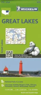 Mapa Michelin Veľkých jazier - Michelin Great Lakes Map