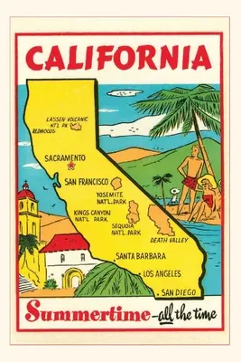 Vintage Journal Mapa Kalifornie - Vintage Journal Map of California