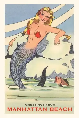 Vintage Journal Pozdravy z Manhattan Beach, morská panna - The Vintage Journal Greetings from Manhattan Beach, Mermaid