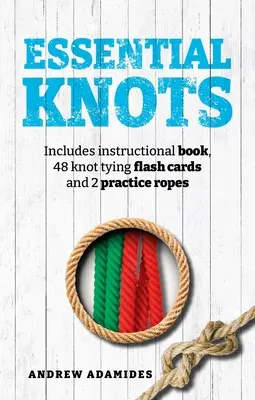 Súprava základných uzlov: Obsahuje inštruktážnu knihu, 48 kariet na viazanie uzlov a 2 cvičné laná. - Essential Knots Kit: Includes Instructional Book, 48 Knot Tying Flash Cards and 2 Practice Ropes