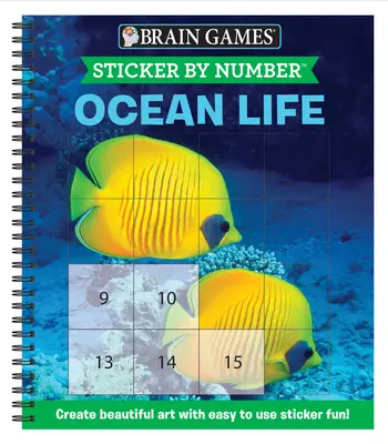 Hry na mozog - Nálepka podľa čísla: (Easy - Square Stickers): Vytvorte si krásne umenie pomocou jednoduchej zábavy s nálepkami! - Brain Games - Sticker by Number: Ocean Life (Easy - Square Stickers): Create Beautiful Art with Easy to Use Sticker Fun!