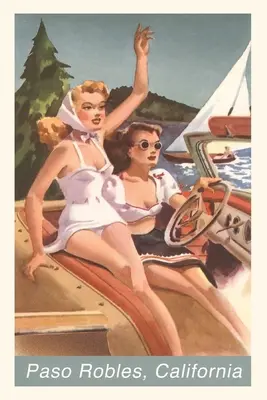 Vintage Journal Dve ženy v aute mávajúce, Paso Robles - The Vintage Journal Two Woman in Car Waving, Paso Robles