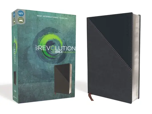 NIV, Revolution Bible, Imitation Leather, Gray/Navy: Biblia pre dospievajúcich chlapcov - NIV, Revolution Bible, Imitation Leather, Gray/Navy: The Bible for Teen Guys
