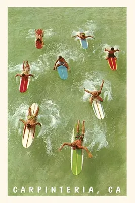 Vintage Journal Farební surferi a surferské dosky v zelenej vode, Carpinteria - The Vintage Journal Colorful Surfers and Surf Boards in Green Water, Carpinteria
