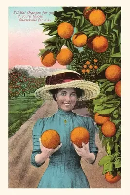 Vintage Journal Žena držiaca pomaranče, - The Vintage Journal Woman Holding Oranges,