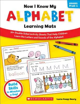 Teraz už poznám svoju abecedu učebné podložky, triedy PreK-1 - Now I Know My Alphabet Learning Mats, Grades PreK-1