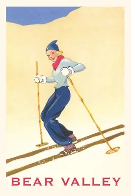 Vintage Journal Žena lyžujúca z kopca, Bear Valley - The Vintage Journal Woman Skiing Down Hill, Bear Valley