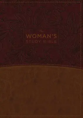 NKJV, Študijná Biblia pre ženy, plne revidovaná, imitácia kože, hnedá/vínová, plnofarebná, indexovaná: - The NKJV, Woman's Study Bible, Fully Revised, Imitation Leather, Brown/Burgundy, Full-Color, Indexed: Receiving God's Truth for Balance, Hope, and Tra
