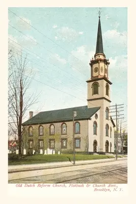 Vintage Journal Starý holandský kostol, Brooklyn, New York - Vintage Journal Old Dutch Church, Brooklyn, New York City
