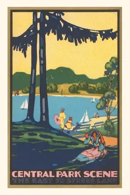 Vintage Journal Art Deco plagát, scéna z Central Parku, New York - Vintage Journal Art Deco Poster, Central Park Scene, New York City