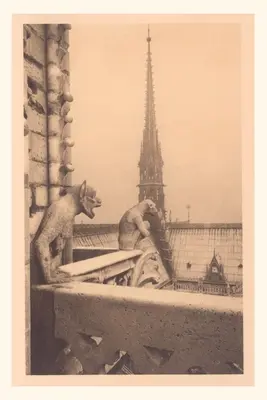 Vintage Journal Katedrála Notre Dame s chrličmi - Vintage Journal Notre Dame Cathedral with Gargoyles