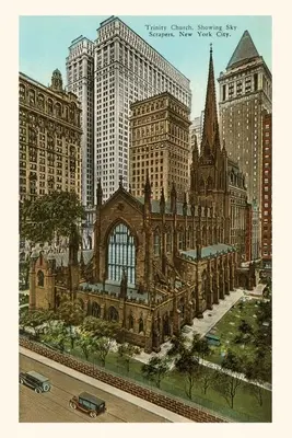 Vintage Journal Kostol Najsvätejšej Trojice, mrakodrapy, New York - Vintage Journal Trinity Church, Skyscrapers, New York City