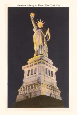 Vintage Journal Socha slobody v noci, New York - Vintage Journal Statue of Liberty at Night, New York City