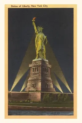 Vintage Journal Noc, Socha slobody, New York - Vintage Journal Night, Statue of Liberty, New York City