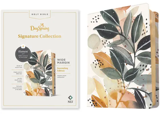 NLT Wide Margin Bible, Filament Enabled Edition (Red Letter, Leatherlike, Autumn Leaves): Biblia NLT so širokým okrajom, edícia s podporou vlákien (červené písmo, Leatherlike, Autumn Leaves): Dayspring Signature Collection - NLT Wide Margin Bible, Filament Enabled Edition (Red Letter, Leatherlike, Autumn Leaves): Dayspring Signature Collection