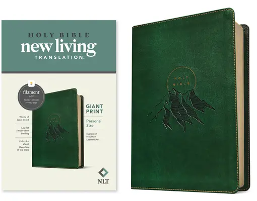 Biblia NLT v osobnom formáte s obrovskou tlačou, vydanie s podporou vlákien (kožená, Evergreen Mountain ) - NLT Personal Size Giant Print Bible, Filament Enabled Edition (Leatherlike, Evergreen Mountain )