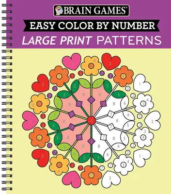 Hry na mozog - Jednoduché vyfarbovanie podľa čísel: Veľké tlačené vzory - Brain Games - Easy Color by Number: Large Print Patterns