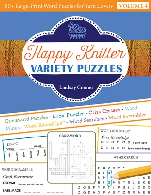 Happy Knitter Variety Puzzles: 60+ veľkoformátových slovných hádaniek pre milovníkov priadze - Happy Knitter Variety Puzzles: 60+ Large-Print Word Puzzles for Yarn Lovers