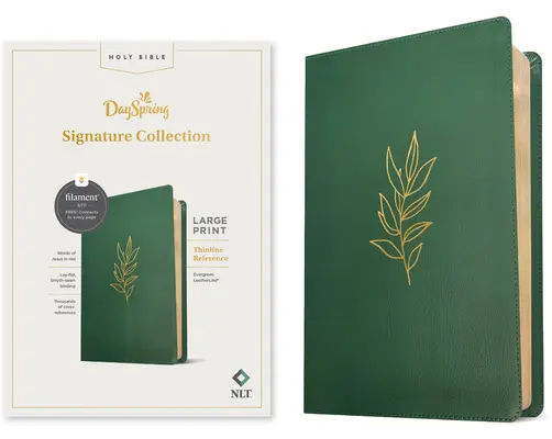 NLT Large Print Thinline Reference Bible, Filament Enabled Edition (Red Letter, Leatherlike, Evergreen): Biblia s veľkou tlačou, tenká línia: Dayspring Signature Collection - NLT Large Print Thinline Reference Bible, Filament Enabled Edition (Red Letter, Leatherlike, Evergreen): Dayspring Signature Collection