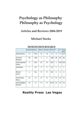 Psychológia ako filozofia, filozofia ako psychológia: Články a recenzie 2006-2019 - Psychology as Philosophy, Philosophy as Psychology: Articles and Reviews 2006-2019
